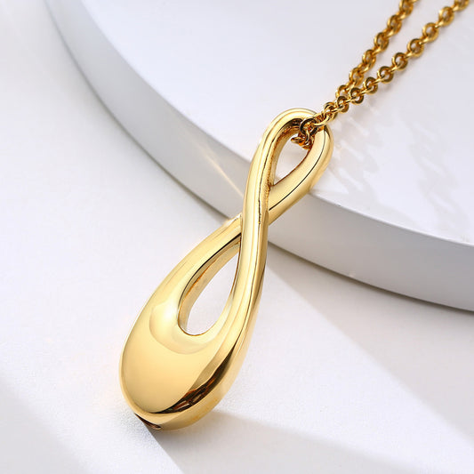Titanium Steel Infinity Urn Openable Stainless Steel Pendant Gold Necklace For Women