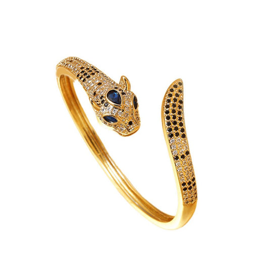 Leopard Copper Micro Inlaid Zircon Bracelet Female